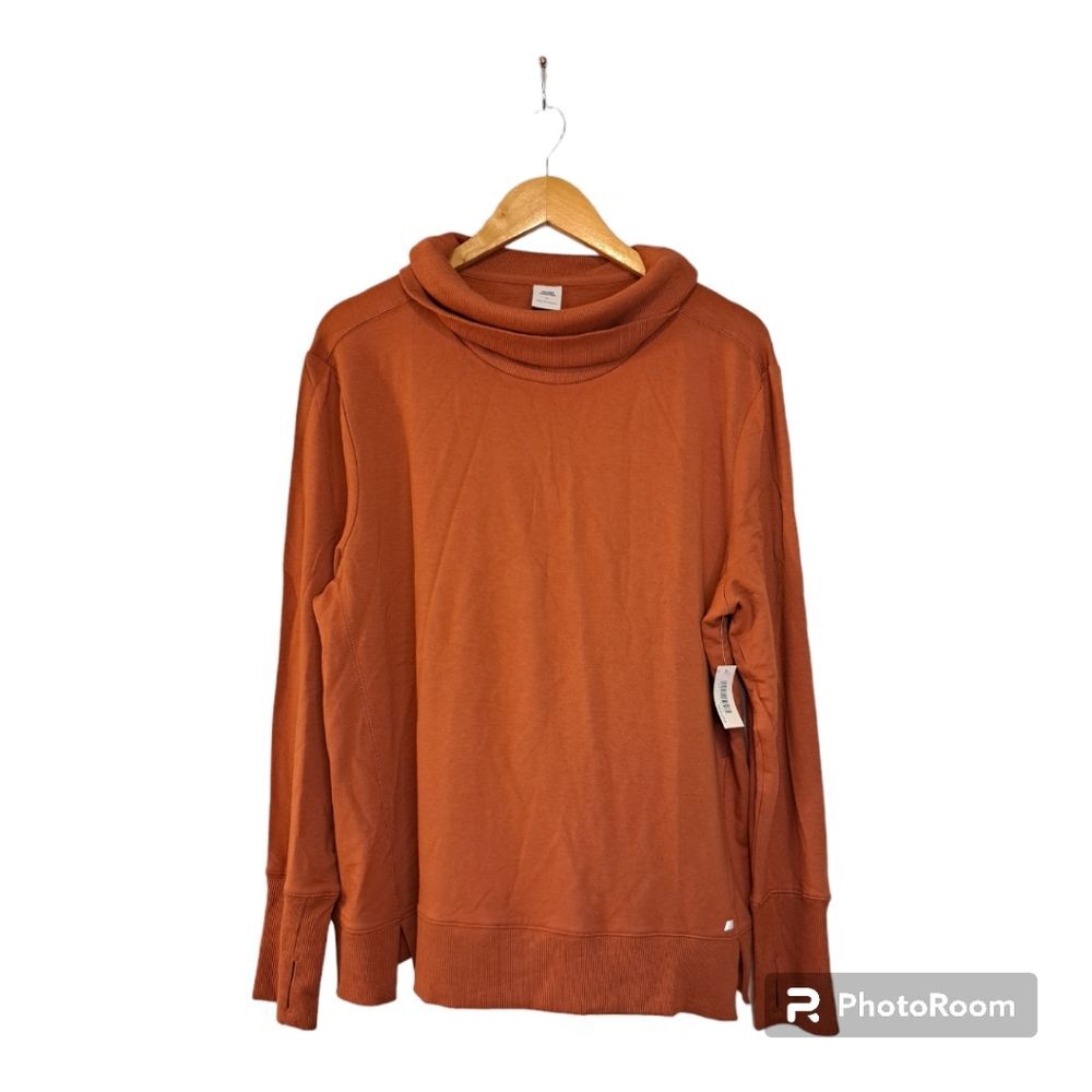 Caramel Sweatshirt Funnel Neckline with Long Sleeves Size XL New